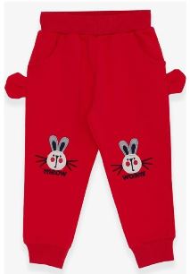 Kids Cotton Pants with Rabbit Print