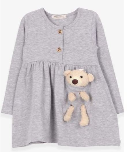Girls Teddy Bear Pocket Dress