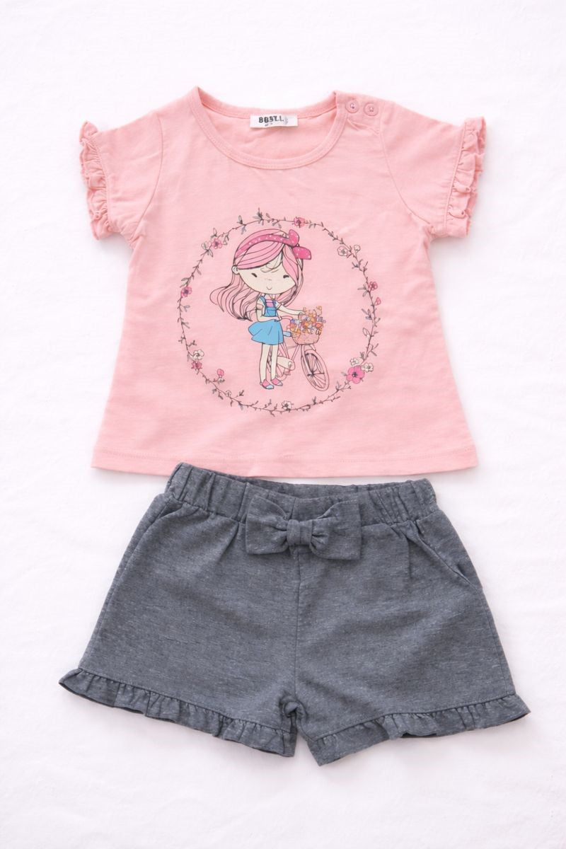 baby girl top and short set made in Turkey