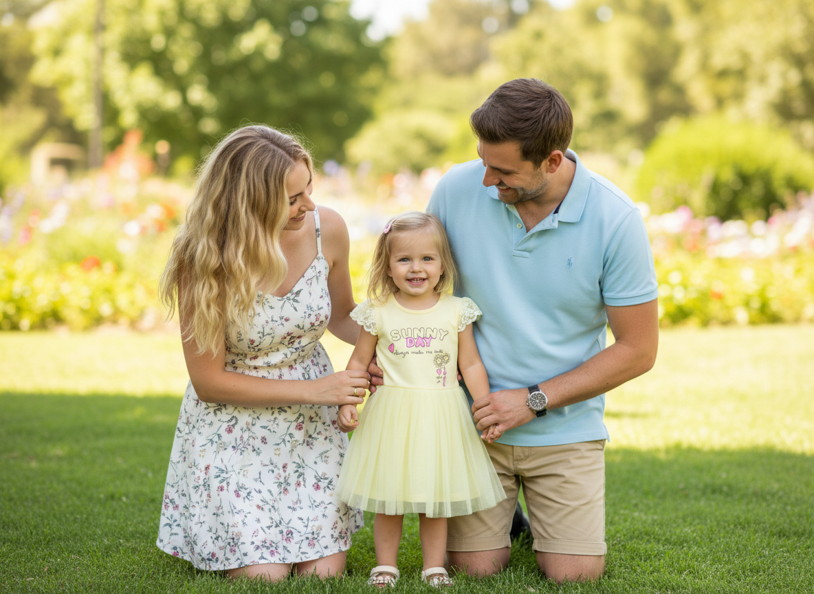 Yellow Girls Cotton Dress | Sunny Print | Made in Turkey