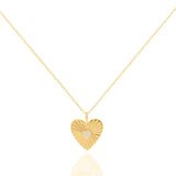 Gold Plated Sterling Silver Heart Pendant with zircon accent