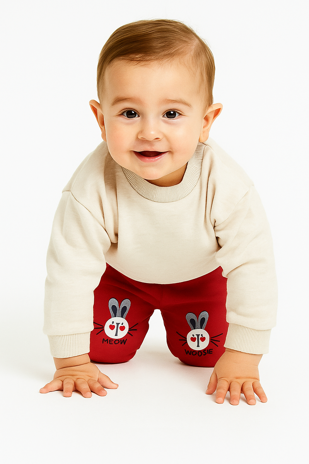 Kids Cotton Pants with Rabbit Print