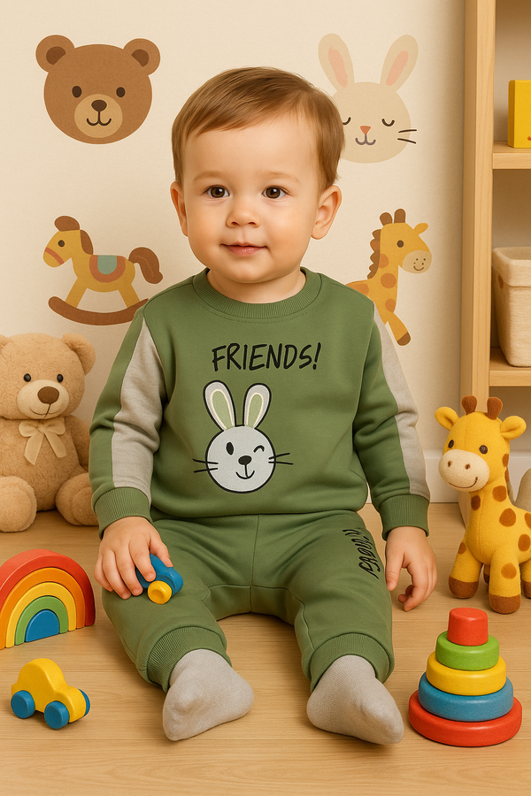 Boys camping top and pants set – toddler outdoor outfit – cotton elastane – 2 to 3 years – made in Turkey

