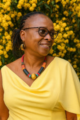 Handmade African Kofi Disc & Glass Bead Necklace