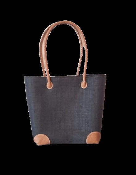 Medium Fair Trade Madagascar Basket – Colorful Polka Dot Design