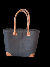 Medium Black Knitting Basket with a cat playing with a ball of wool