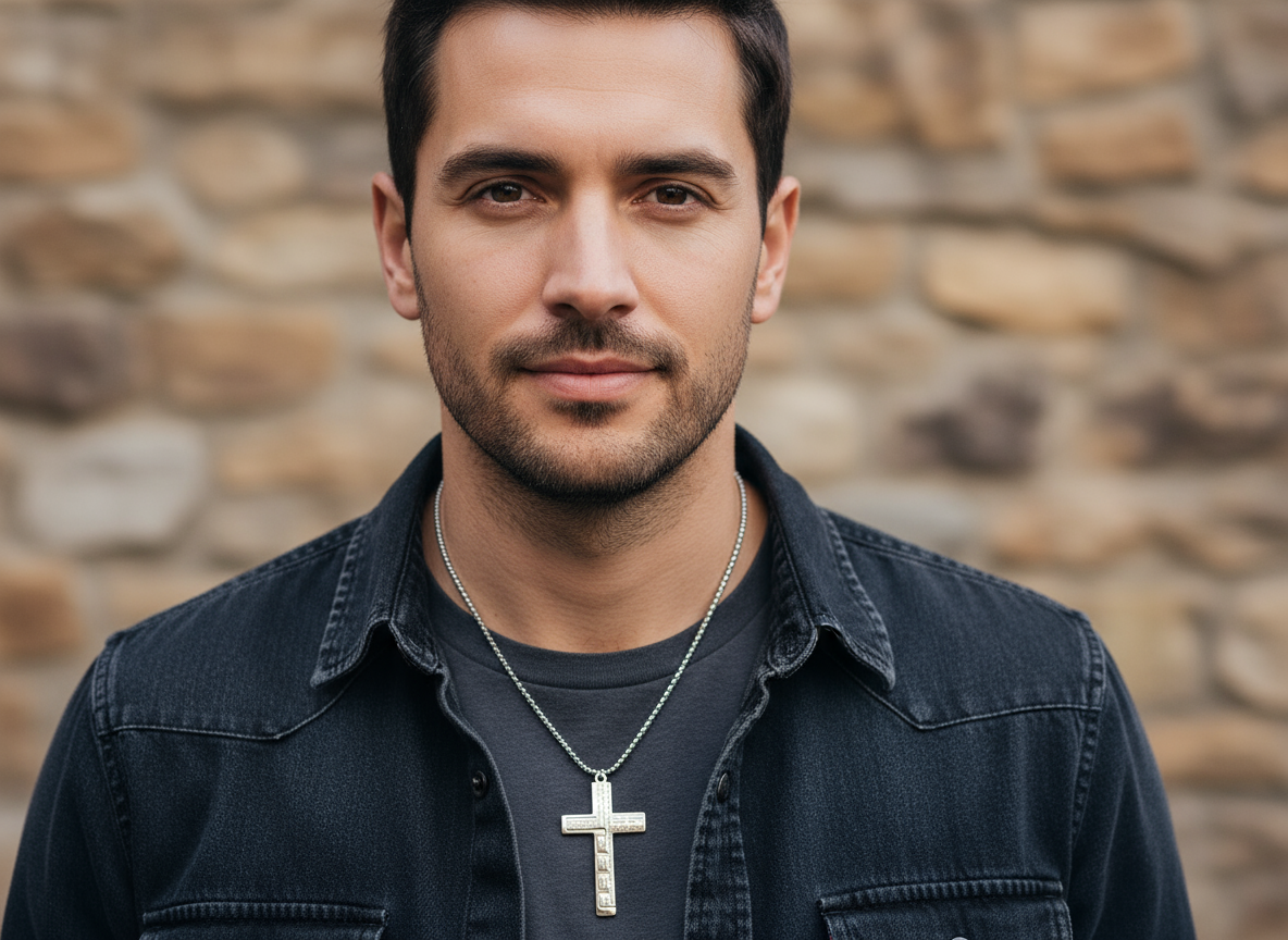 Men’s Cross Pendant Necklace Stainless Steel