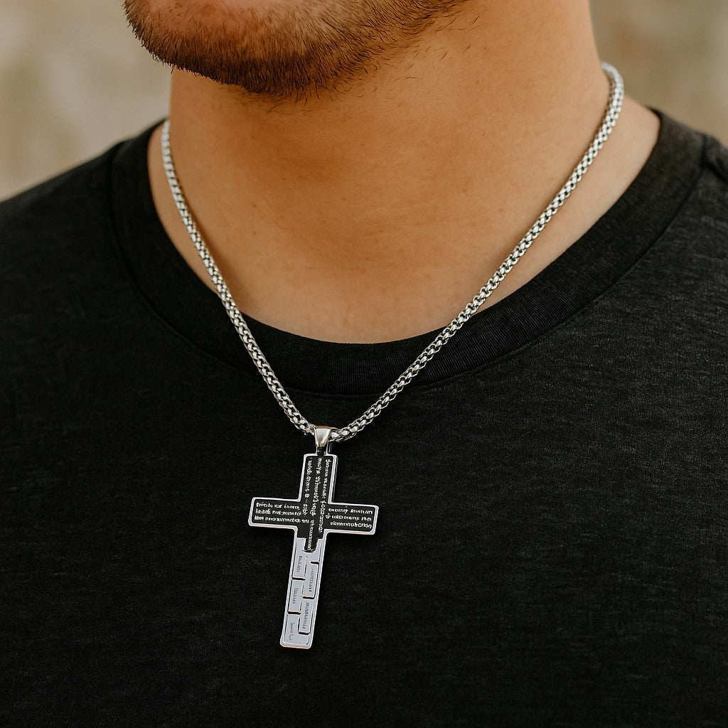 Men’s Cross Pendant Necklace Stainless Steel