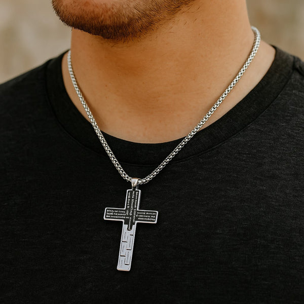 Men’s Stainless Steel Faith Cross Necklace