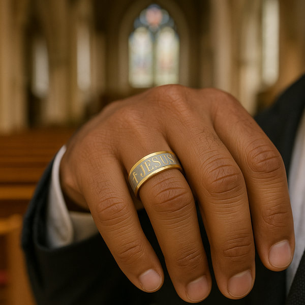 Men’s Jesus Ring| Stainless Steel Christian Jewelry