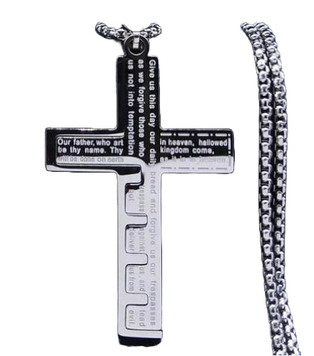 Men’s Cross Pendant Necklace Stainless Steel