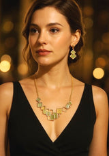 Elegant Zinc Alloy Necklace & Earrings Set | Adjustable Jewelry