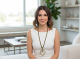  Fair Trade Beaded Necklace with Gold Heart Pendant – Handmade in Bali