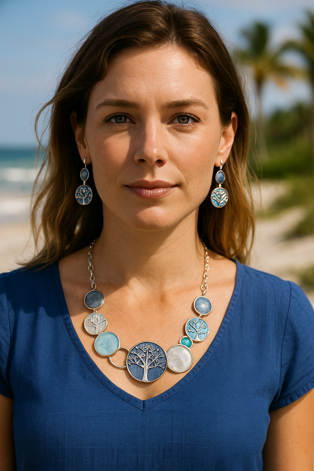 Zinc Alloy Necklace & Earrings Set | Classic Adjustable Jewelry