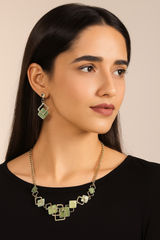 Elegant Zinc Alloy Necklace & Earrings Set | Adjustable Jewelry