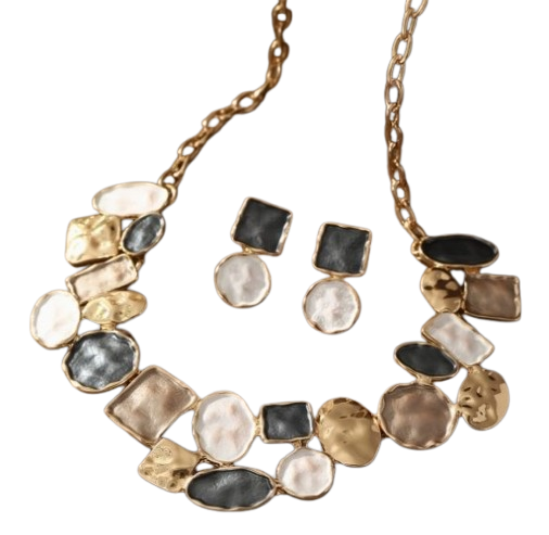 Zinc Alloy Necklace & Earrings Set | Handmade Jewelry
