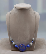 Glass and silver necklace