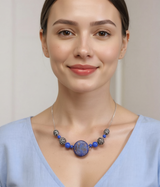 Glass and silver necklace