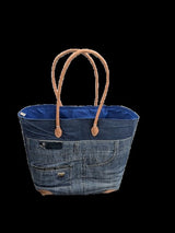 Handwoven Fair Trade Basket with Jeans – Eco Tote from Madagascar

