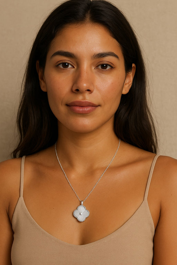 Mia Stainless Steel Necklace with Cubic Zirconia Pendant