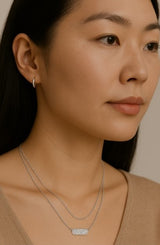 Mia Elegant Stainless Steel Necklace with CZ Sparkle