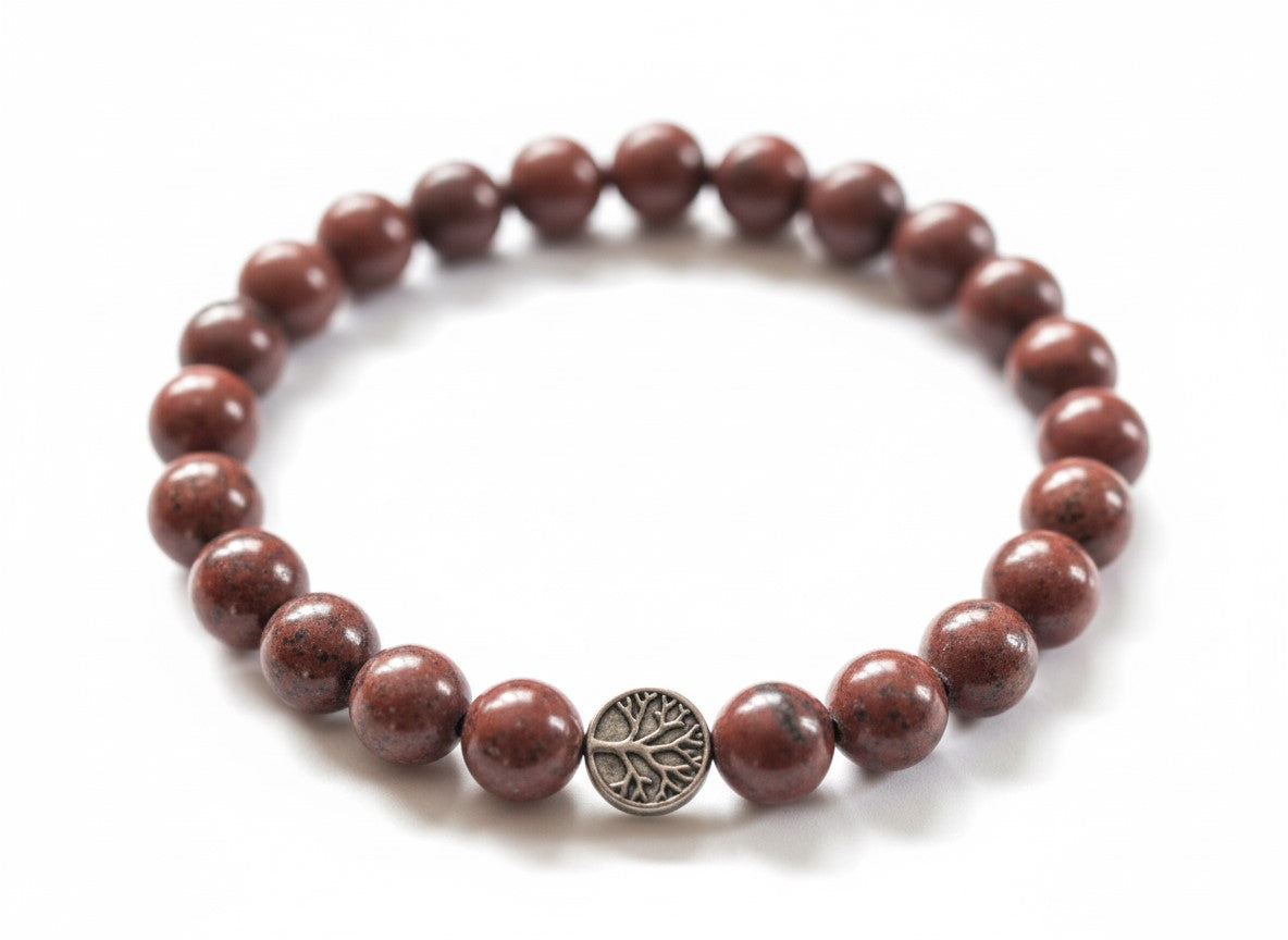 Red Sesame Jasper Bracelet | Energy Boosting Gemstone Jewelry