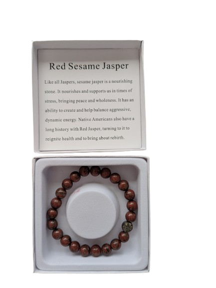 Red Sesame Jasper Bracelet | Energy Boosting Gemstone Jewelry