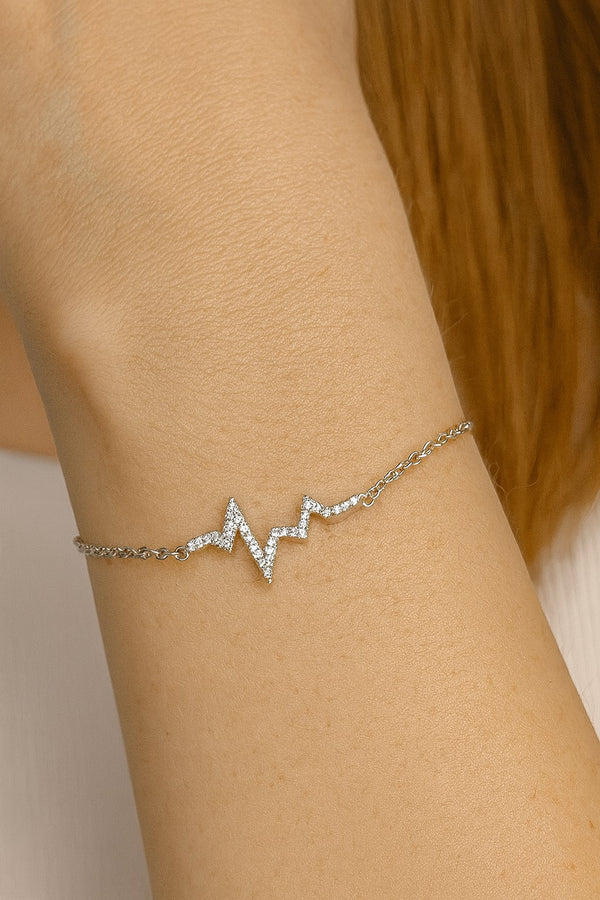 925 Sterling Silver Heartbeat Bracelet