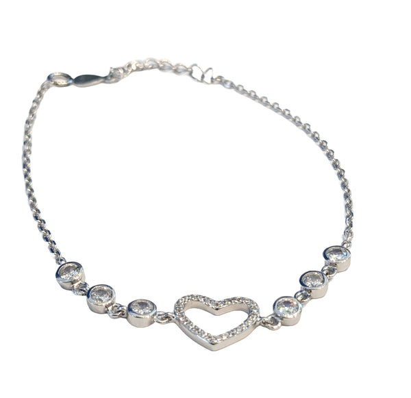 sterling silver bracelet with zircons