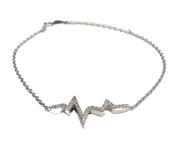 sterling silver bracelet with zircons
