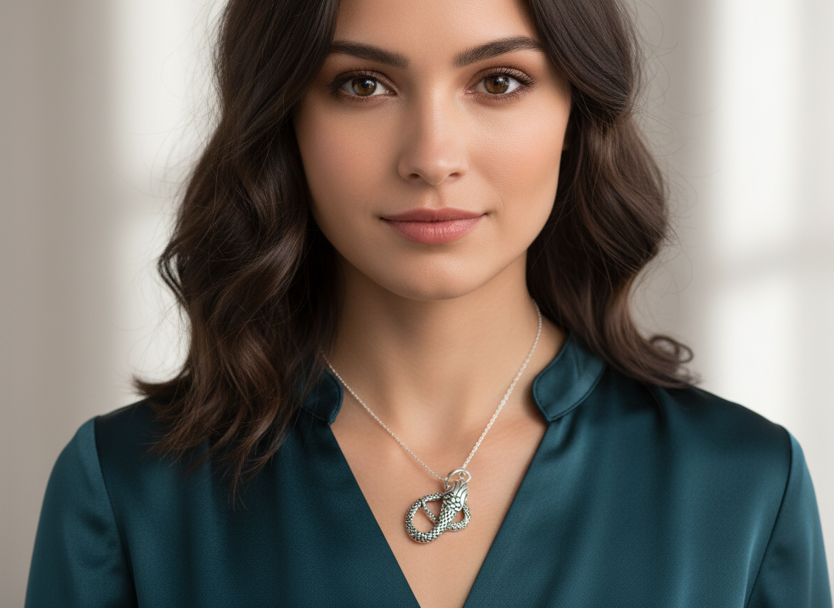 925 sterling silver snake pendant & Transformation (no chain)