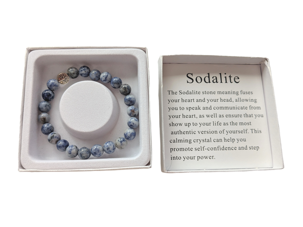 Sodalite Natural Stone Bracelet | Elastic Charm Jewelry