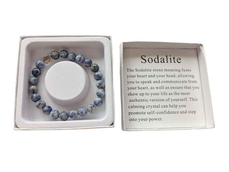 Sodalite Natural Stone Bracelet | Elastic Charm Jewelry
