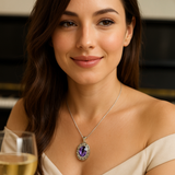925 Sterling Silver Amethyst Pendant (Without chain)