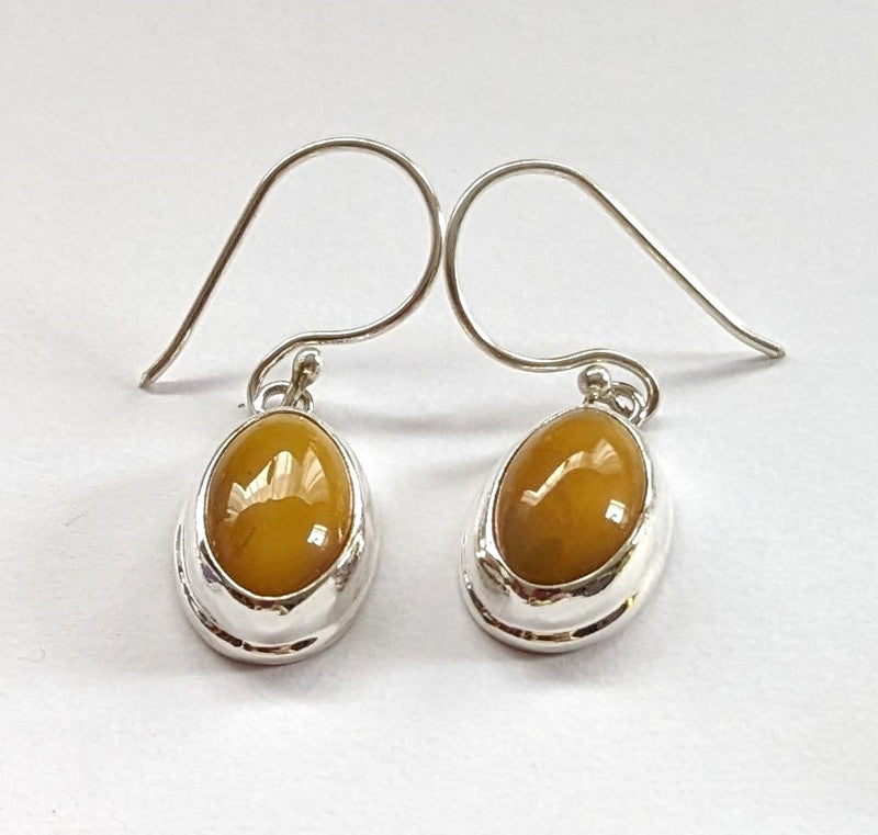sterling silver earrings with amber stones