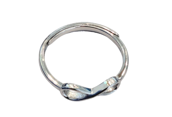 Sterling Silver Adjustable Ring with infinity design