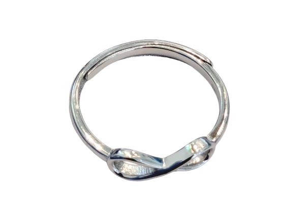 Sterling Silver Adjustable Ring with infinity design