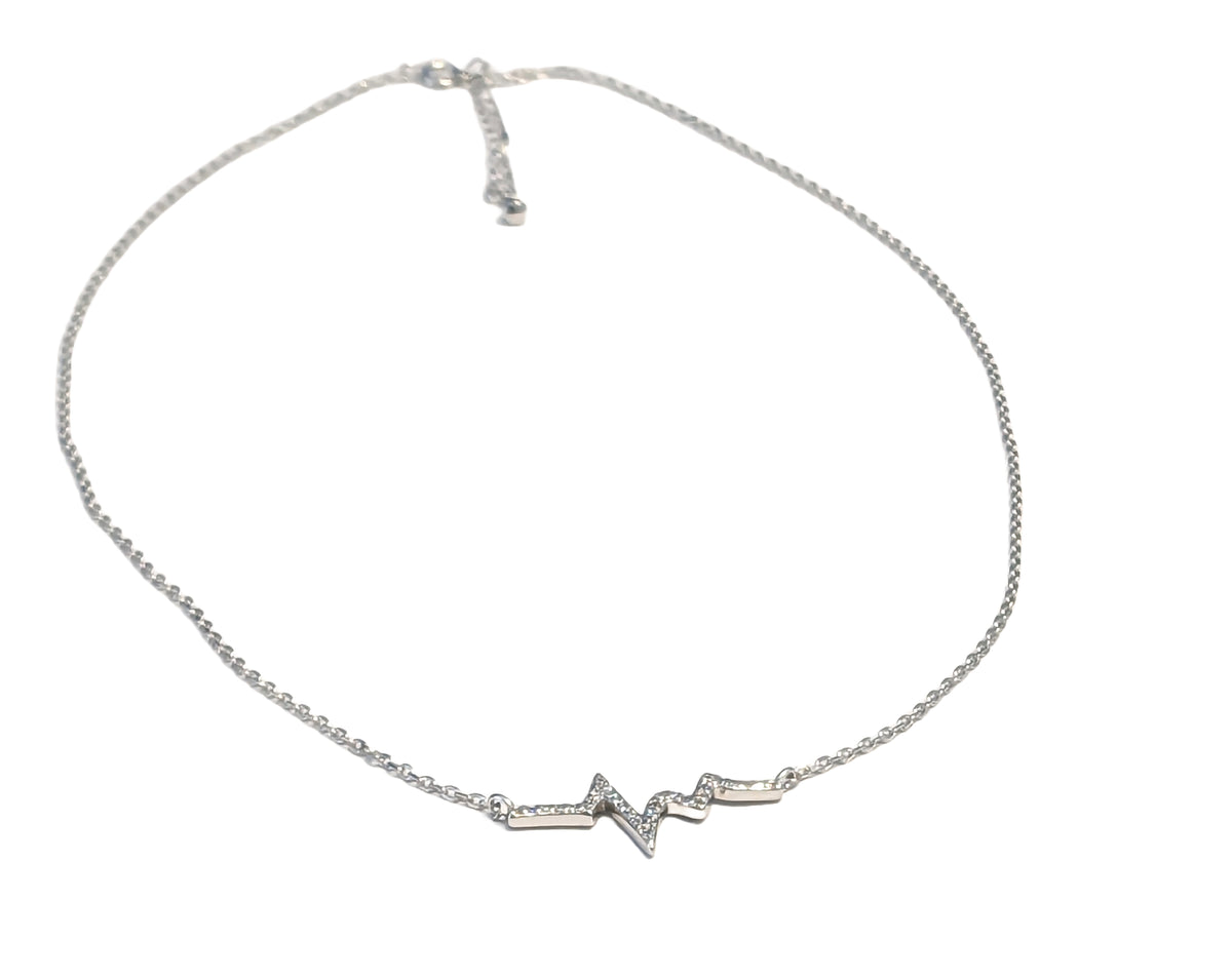 sterling silver necklace with zirons