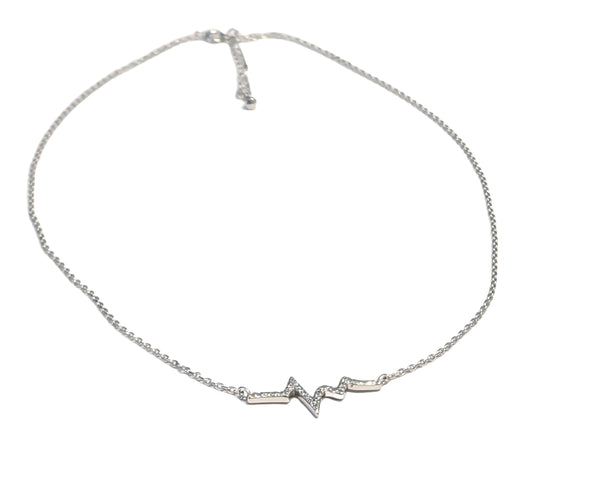 sterling silver necklace with zirons