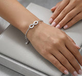 Infinity Love 925 Sterling Silver Bracelet with Cubic Zirconia