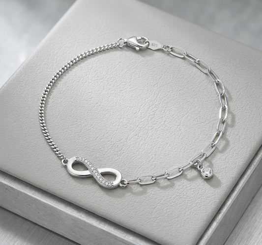 925 Sterling Silver Infinity Bracelet for Women | Cubic Zirconia