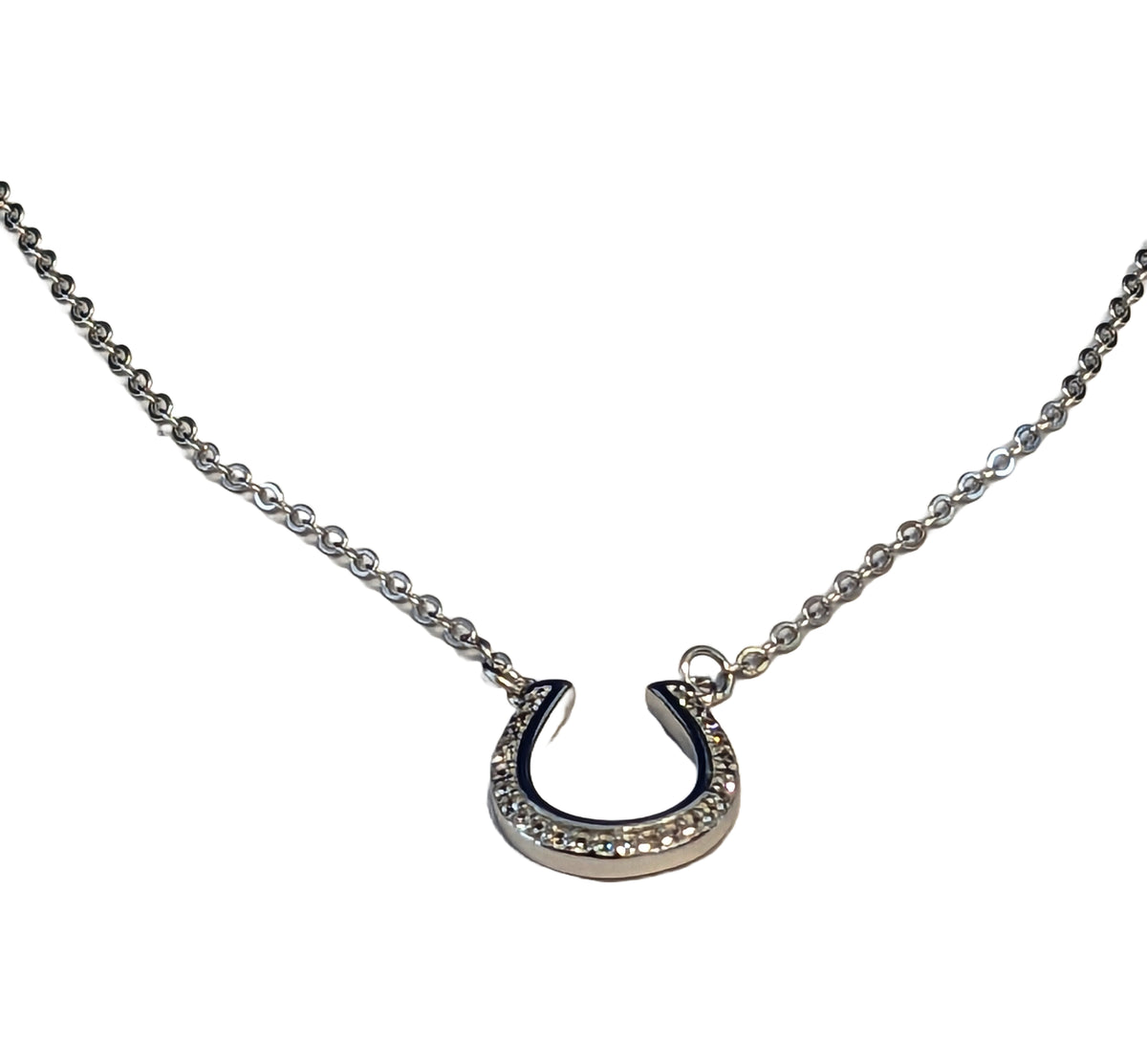 sterling silver necklace with zircons