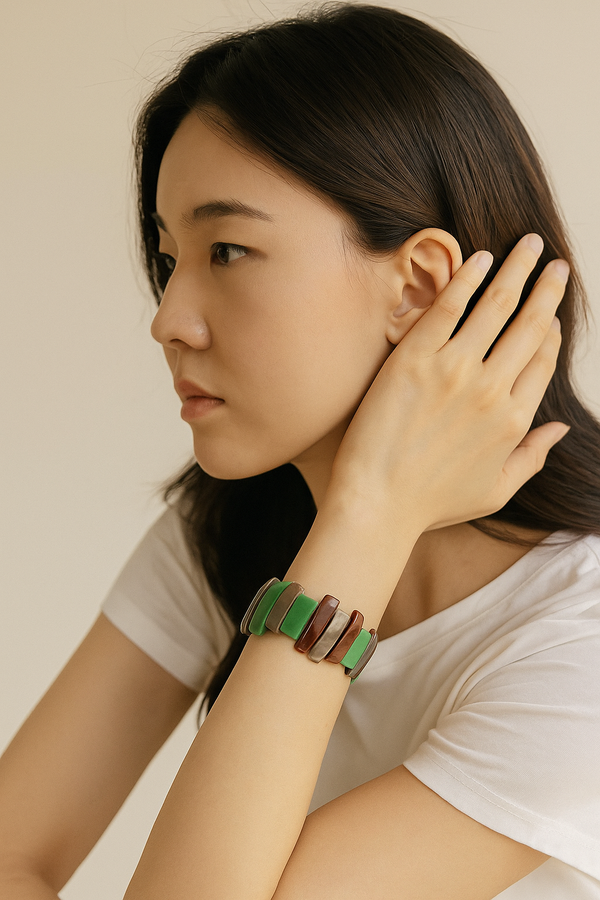 Michelle Tagua Bracelet| Green & Brown