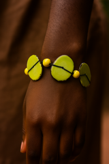 Iliana Green Tagua Nut Bracelet| Handmade Jewelry