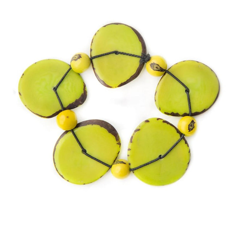 Iliana Green Tagua Nut Bracelet| Handmade Jewelry