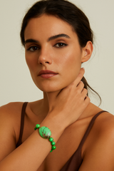 Lupe Green Tagua Nut Bracelet with Acai Berries