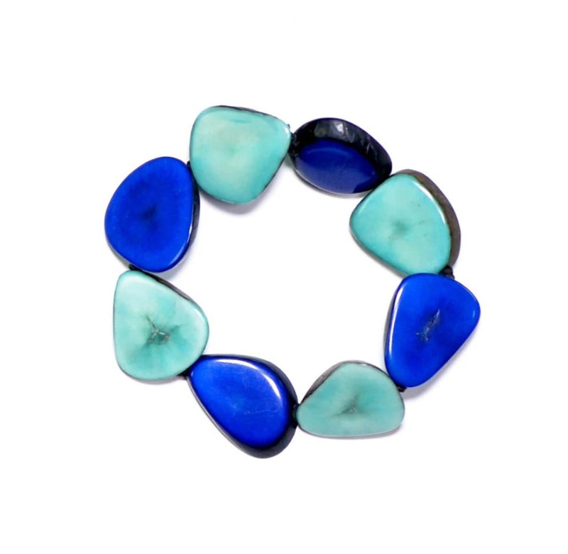 Alma Blue Tagua Nut Bracelet