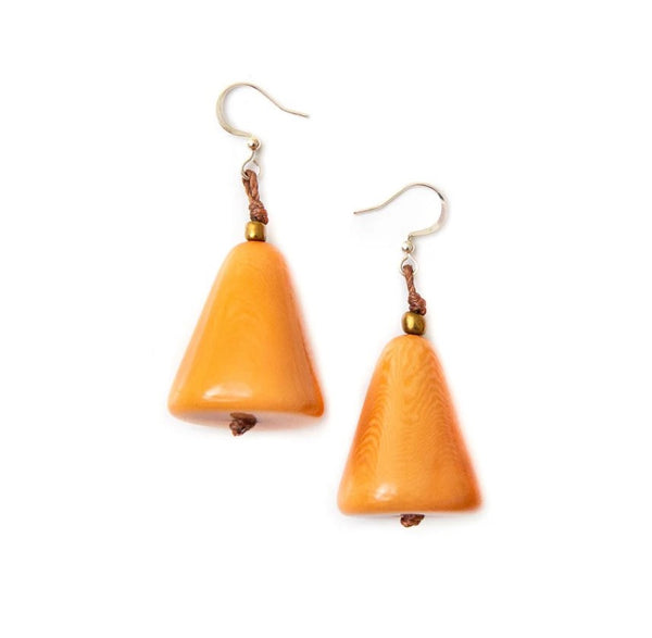 Milos Tagua Earrings Orange | Handmade Tagua Jewelry