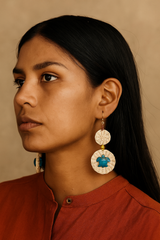 Penny Tagua Earrings| Straw & Tagua Jewelry