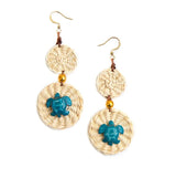 Penny Tagua Earrings| Straw & Tagua Jewelry